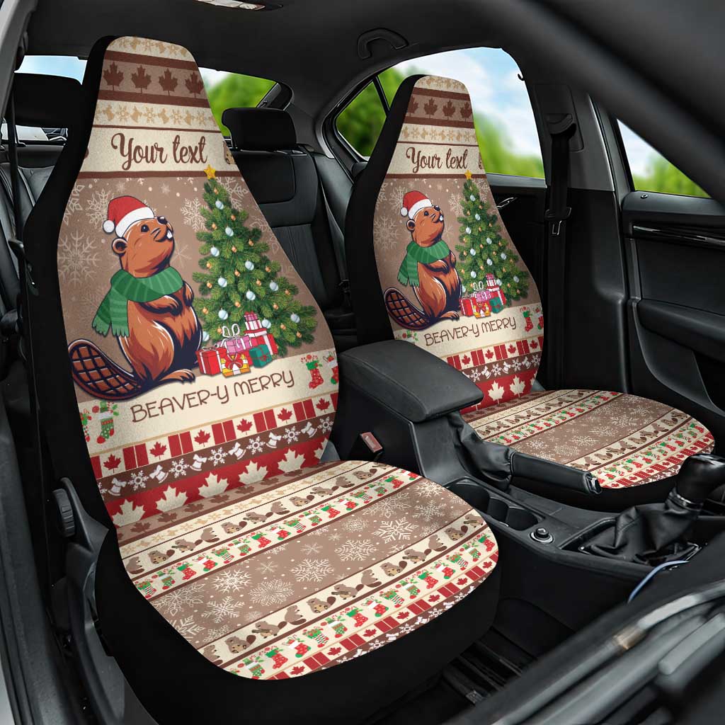 Personalized Beaver-y Merry Car Seat Cover Canada Merry Christmas Beavers LT9 - Wonder Print Shop