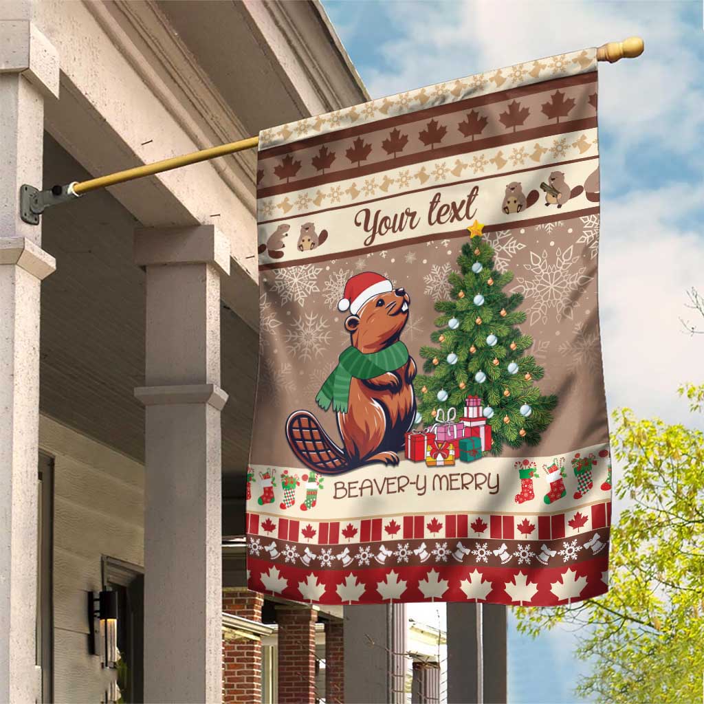 Personalized Beaver-y Merry Garden Flag Canada Merry Christmas Beavers - Wonder Print Shop