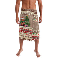 Beaver-themed Christmas wrap skirt, beige with multicolor cartoon border and beaver graphics