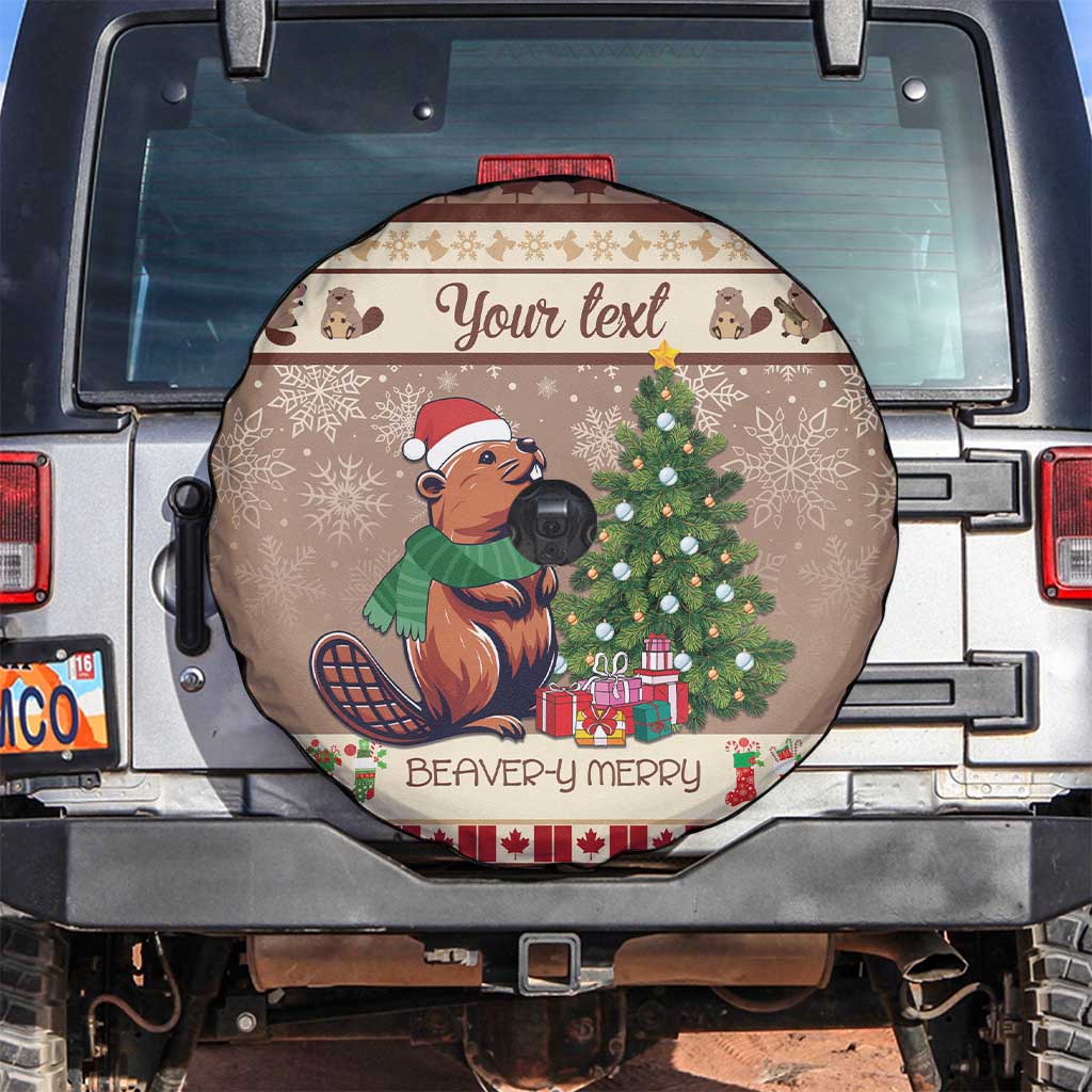 Personalized Beaver-y Merry Spare Tire Cover Canada Merry Christmas Beavers