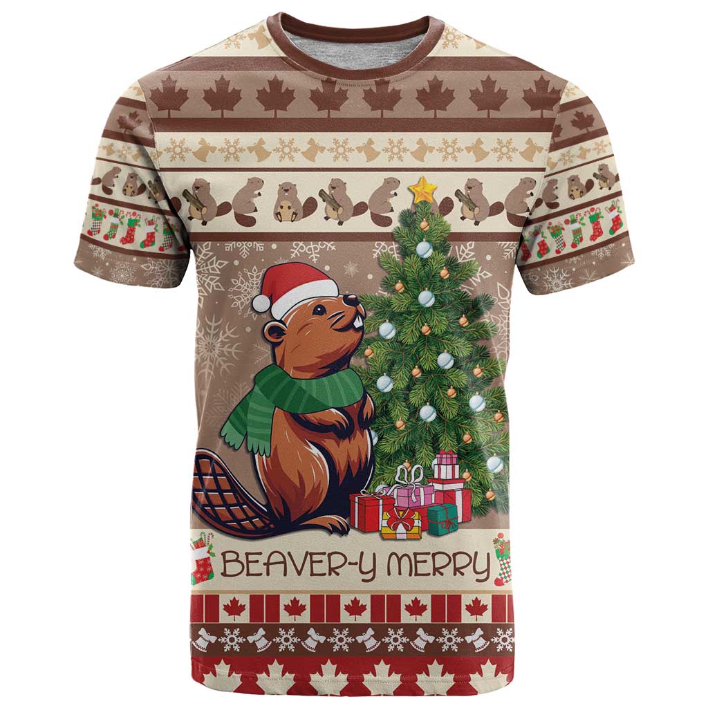 Personalized Beaver-y Merry T Shirt Canada Merry Christmas Beavers