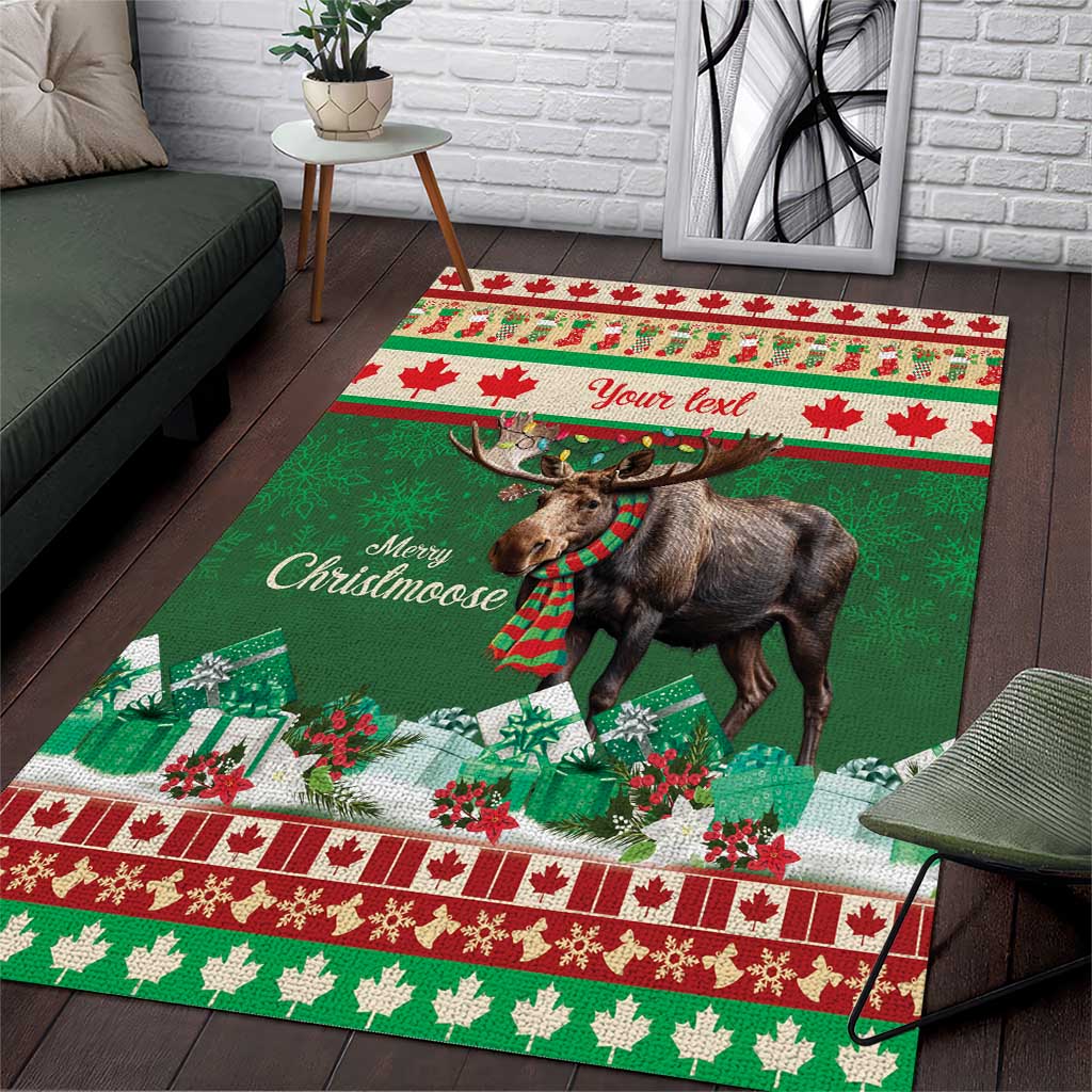 Personalized Merry Christmoose Area Rug Canada Merry Christmas Moose LT9 - Wonder Print Shop