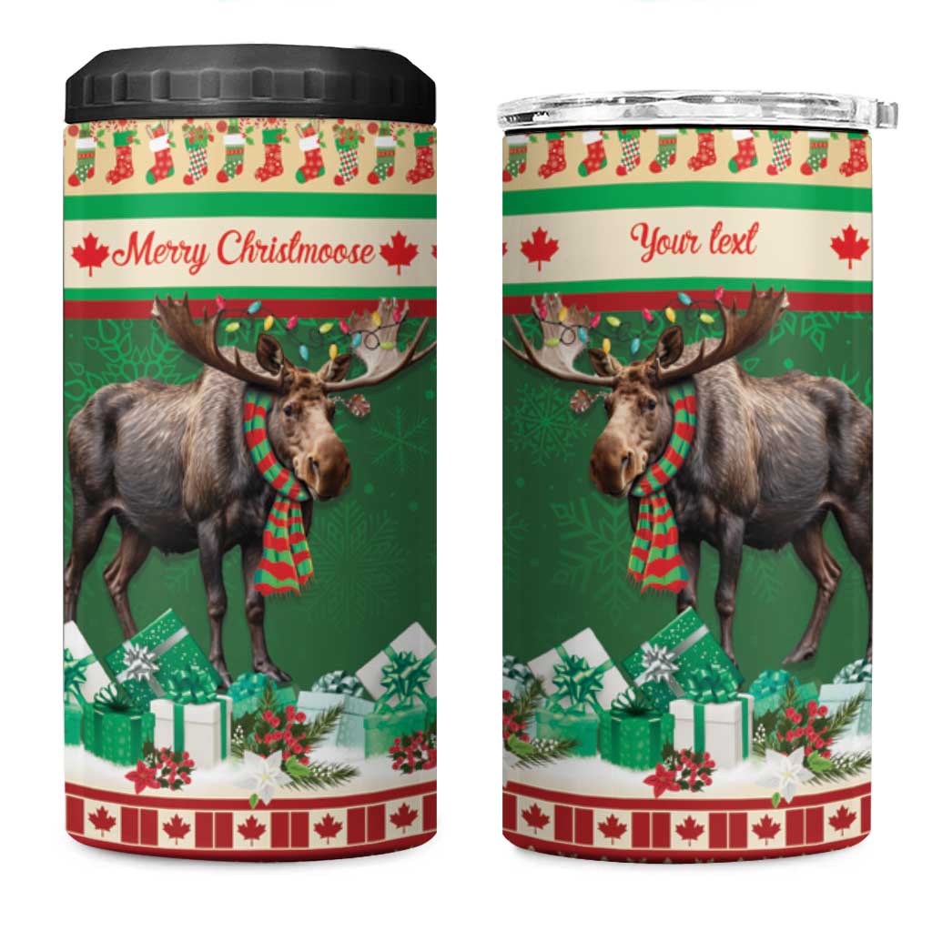 Personalized Merry Christmoose 4 in 1 Can Cooler Tumbler Canada Merry Christmas Moose LT9 - Wonder Print Shop