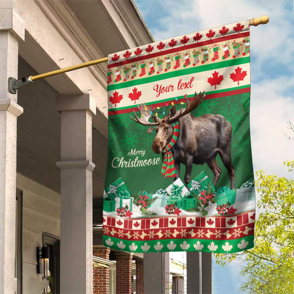 Personalized Merry Christmoose Garden Flag Canada Merry Christmas Moose - Wonder Print Shop