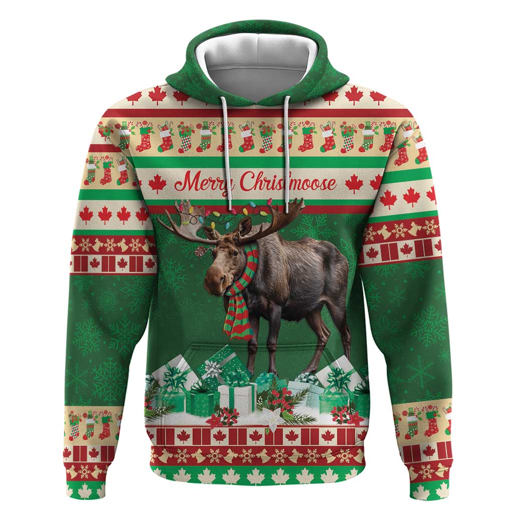 Personalized Merry Christmoose Hoodie Canada Merry Christmas Moose - Wonder Print Shop