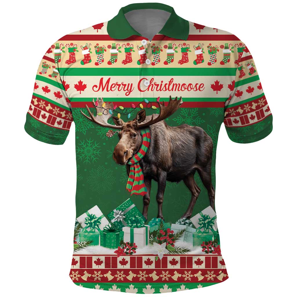 Personalized Merry Christmoose Polo Shirt Canada Merry Christmas Moose - Wonder Print Shop