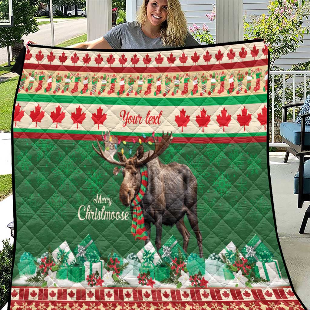 Personalized Merry Christmoose Quilt Canada Merry Christmas Moose