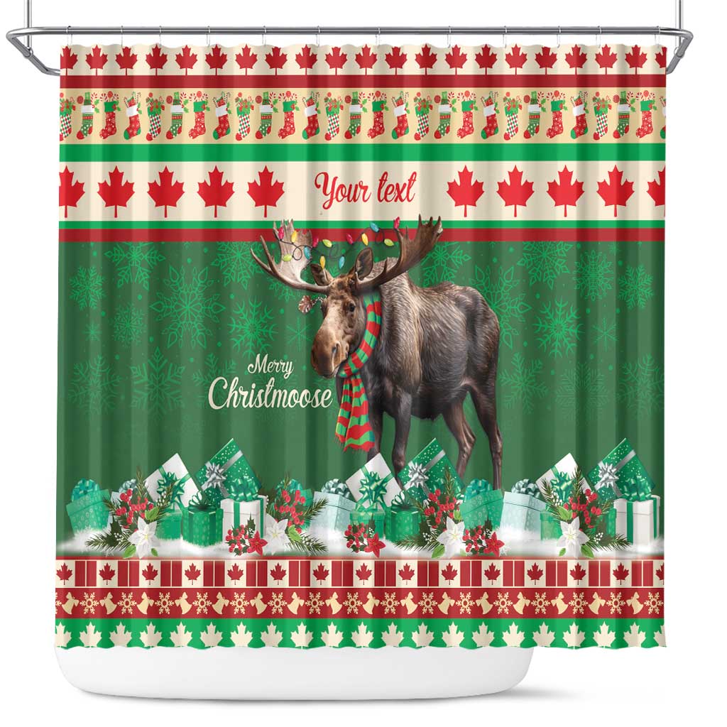 Personalized Merry Christmoose Shower Curtain Canada Merry Christmas Moose