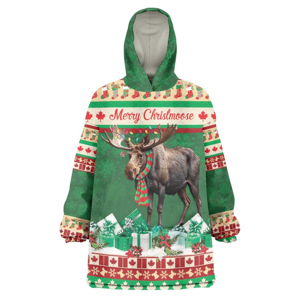 Personalized Merry Christmoose Wearable Blanket Hoodie Canada Merry Christmas Moose