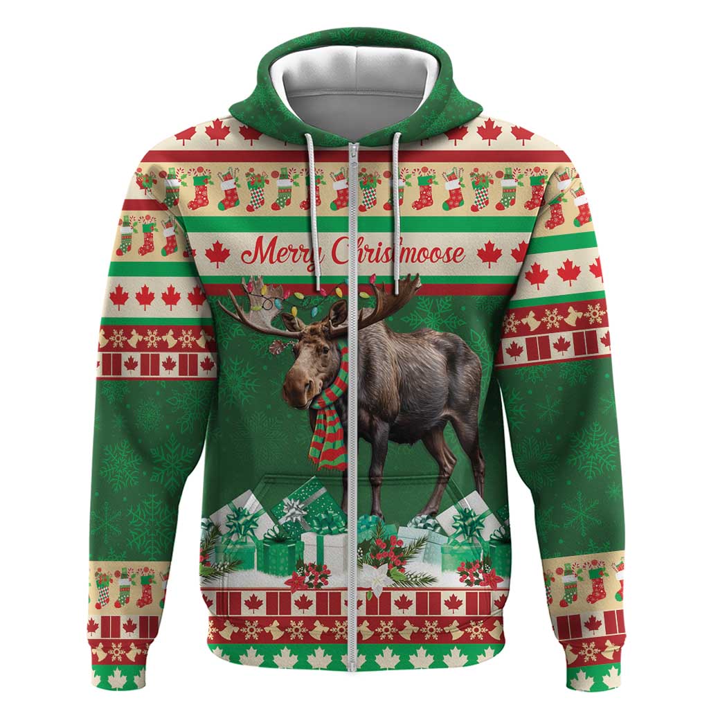 Personalized Merry Christmoose Zip Hoodie Canada Merry Christmas Moose