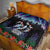 Personalized Not Now Arctic Puffin Quilt Icelandic Christmas with Northern Lights