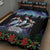 Personalized Not Now Arctic Puffin Quilt Bed Set Icelandic Christmas with Northern Lights - Wonder Print Shop