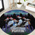 Personalized Not Now Arctic Puffin Round Carpet Icelandic Christmas with Northern Lights