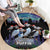 Personalized Not Now Arctic Puffin Round Carpet Icelandic Christmas with Northern Lights