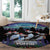 Personalized Not Now Arctic Puffin Round Carpet Icelandic Christmas with Northern Lights