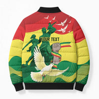 Personalized Senegal Independence Day Bomber Puffer Jacket African Renaissance Monument