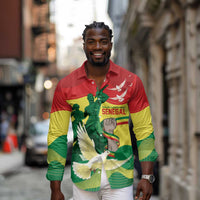 Personalized Senegal Independence Day Long Sleeve Button Shirt African Renaissance Monument