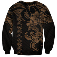 Unisex sweatshirt in black with gold tribal turtle graphic, long sleeves