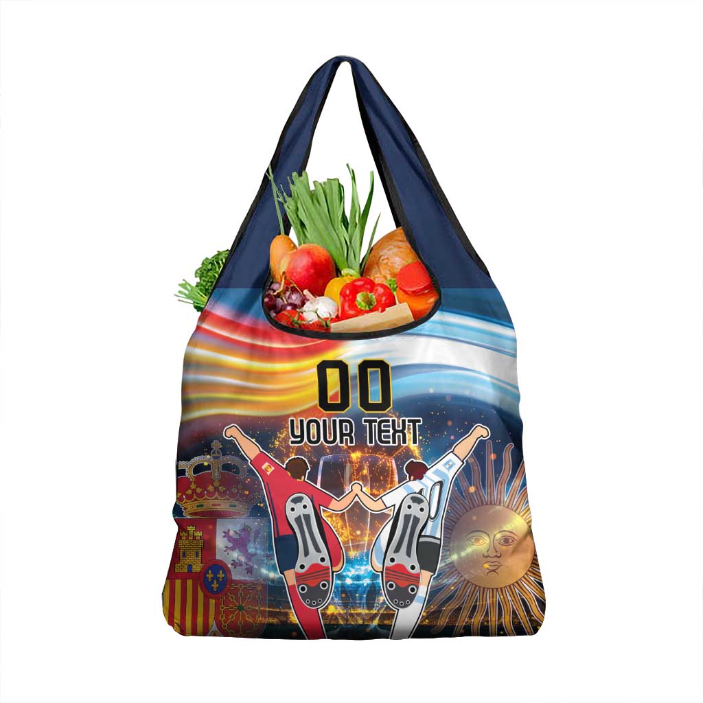 Custom Spain and Argentina Football Grocery Bag Finalissima Make History Together