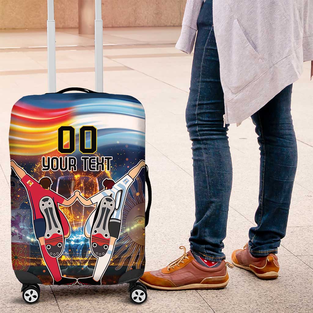 Custom Spain and Argentina Football Luggage Cover Finalissima Make History Together - Wonder Print Shop