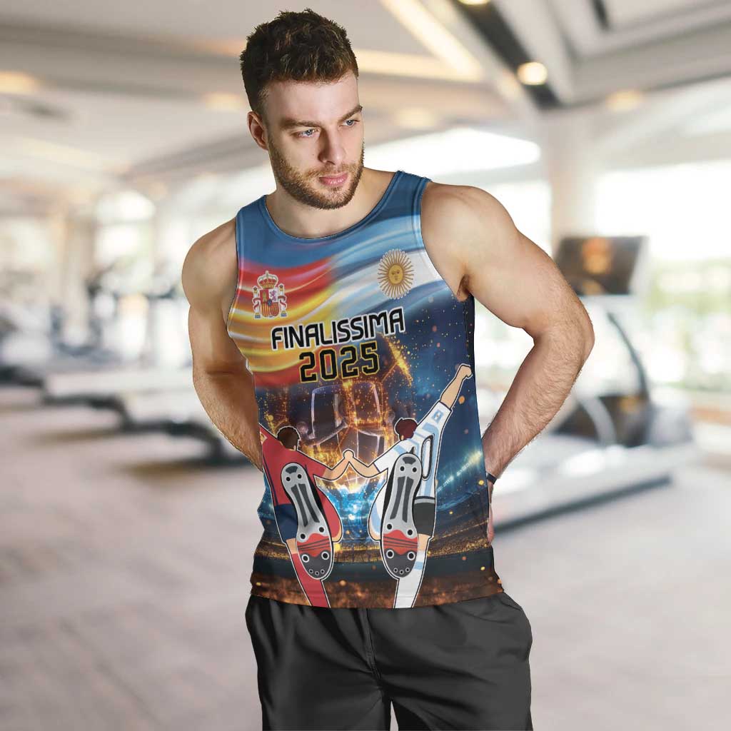 Custom Spain and Argentina Football Men Tank Top Finalissima Make History Together - Wonder Print Shop