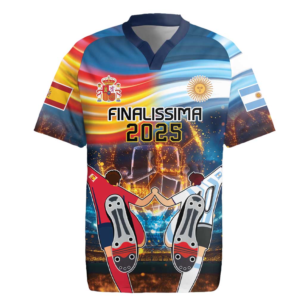 Custom Spain and Argentina Football Rugby Jersey Finalissima Make History Together - Wonder Print Shop