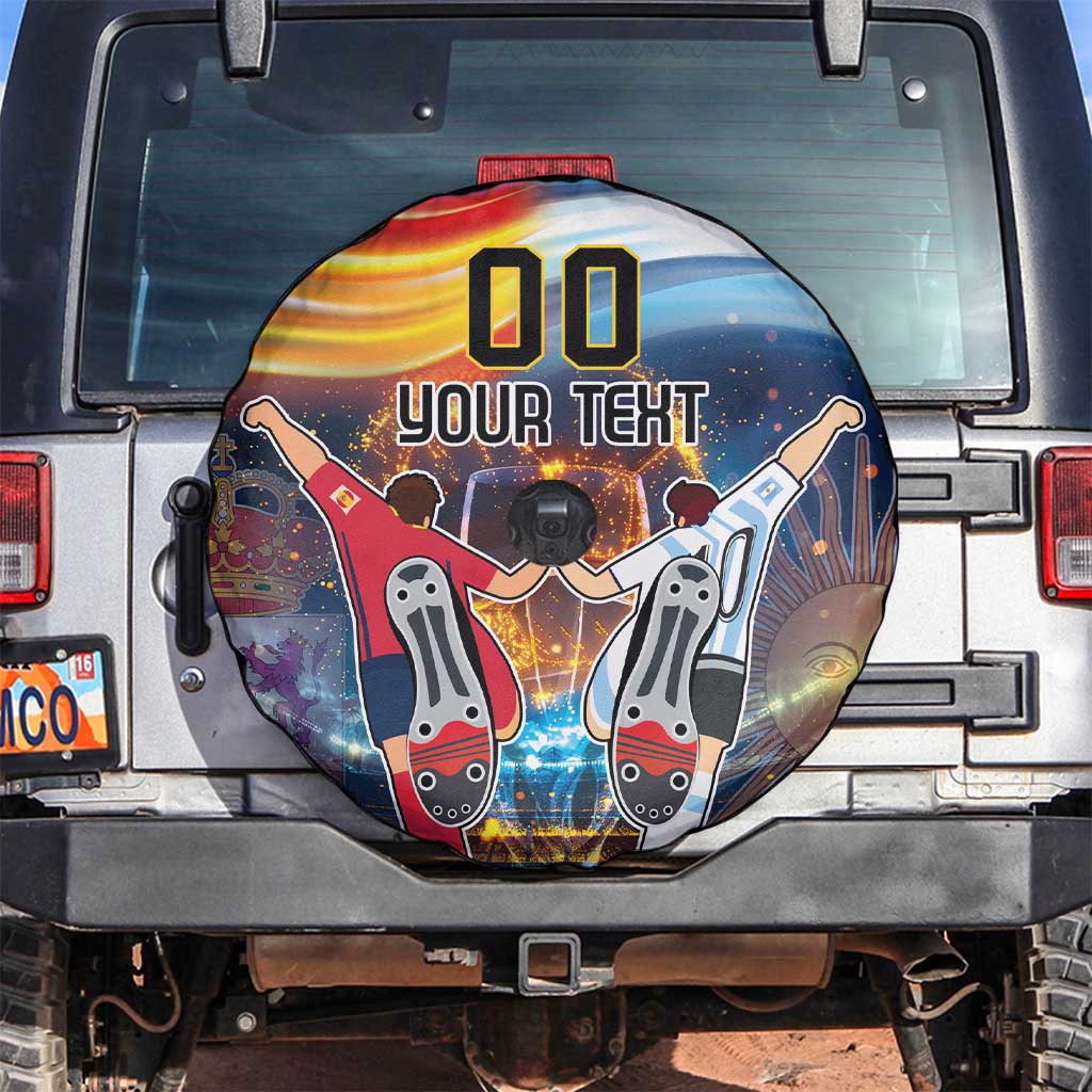 Custom Spain and Argentina Football Spare Tire Cover Finalissima Make History Together - Wonder Print Shop