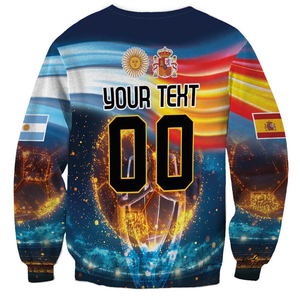 Football sweatshirt back with number 00, team crests, and rainbow city graphic