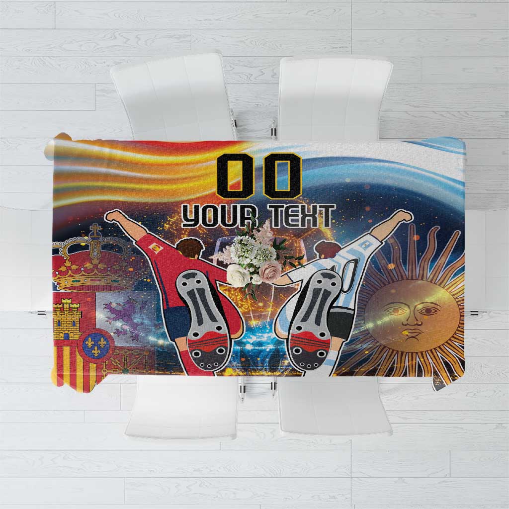 Custom Spain and Argentina Football Tablecloth Finalissima Make History Together - Wonder Print Shop