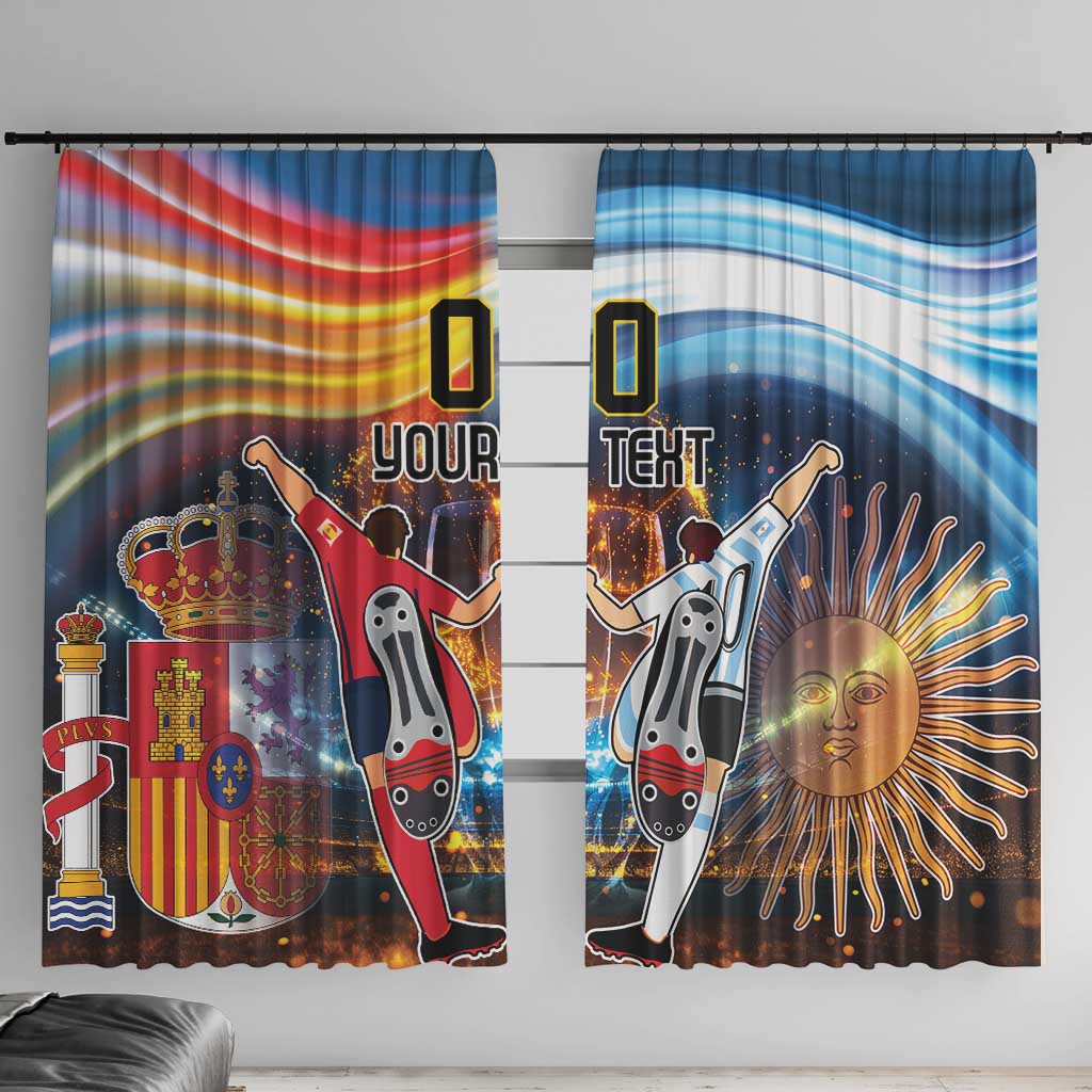 Custom Spain and Argentina Football Window Curtain Finalissima Make History Together - Wonder Print Shop