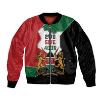 Kenya 254 Bomber Jacket Kenyan Flag Map Double Lion Shield - Wonder Print Shop