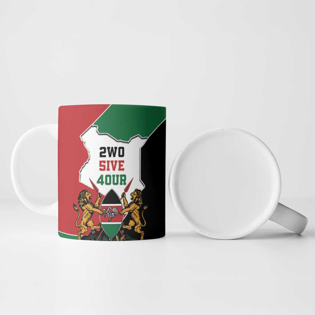 Kenya 254 Ceramic Mug Kenyan Flag Map Double Lion Shield - Wonder Print Shop