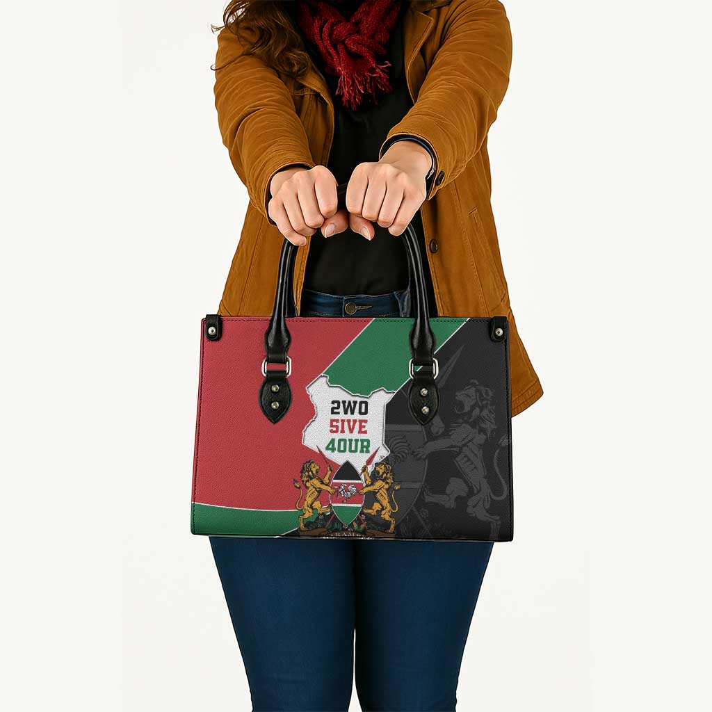 Kenya 254 Leather Bag Kenyan Flag Map Double Lion Shield - Wonder Print Shop