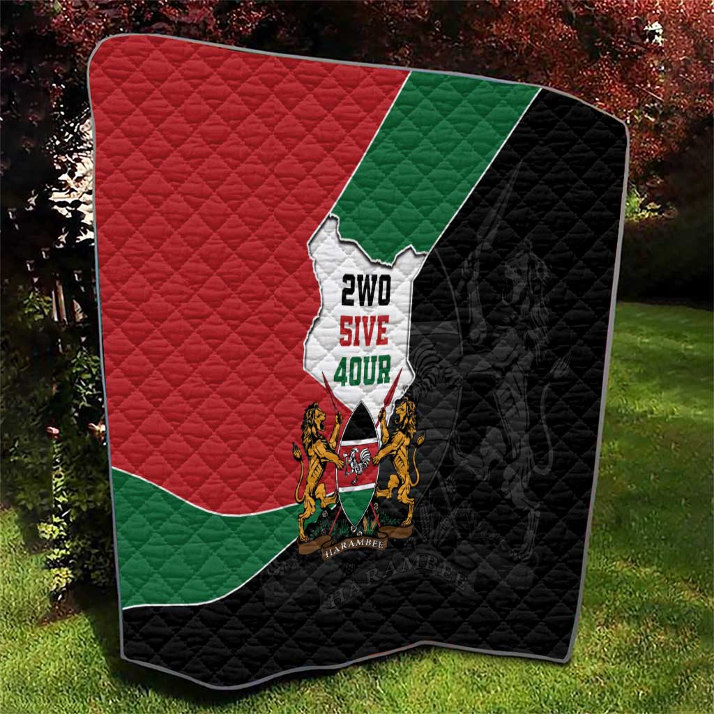 Kenya 254 Quilt Kenyan Flag Map Double Lion Shield - Wonder Print Shop