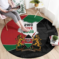 Kenya 254 Round Carpet Kenyan Flag Map Double Lion Shield - Wonder Print Shop