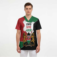 Kenya 254 Scrub Top Kenyan Flag Map Double Lion Shield