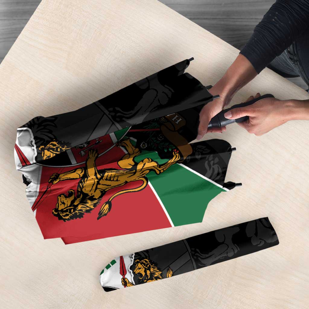 Kenya 254 Umbrella Kenyan Flag Map Double Lion Shield - Wonder Print Shop