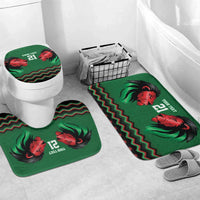 Kenya Cricket Custom Bathroom Set Green Lion Head with Kenyan Pattern - Wonder Print Shop