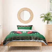 Kenya Cricket Custom Bedding Set Green Lion Head with Kenyan Pattern - Wonder Print Shop