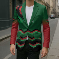 Kenya Cricket Custom Blazer Green Lion Head with Kenyan Pattern - Wonder Print Shop