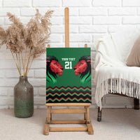 Kenya Cricket Custom Canvas Wall Art Green Lion Head with Kenyan Pattern - Wonder Print Shop