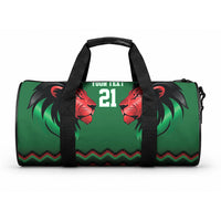 Custom Cricket Africa Kenya Duffle Bag Green Lion Head Kenyan Pattern