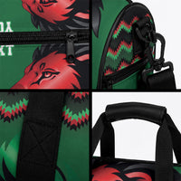 Custom Cricket Africa Kenya Duffle Bag Green Lion Head Kenyan Pattern