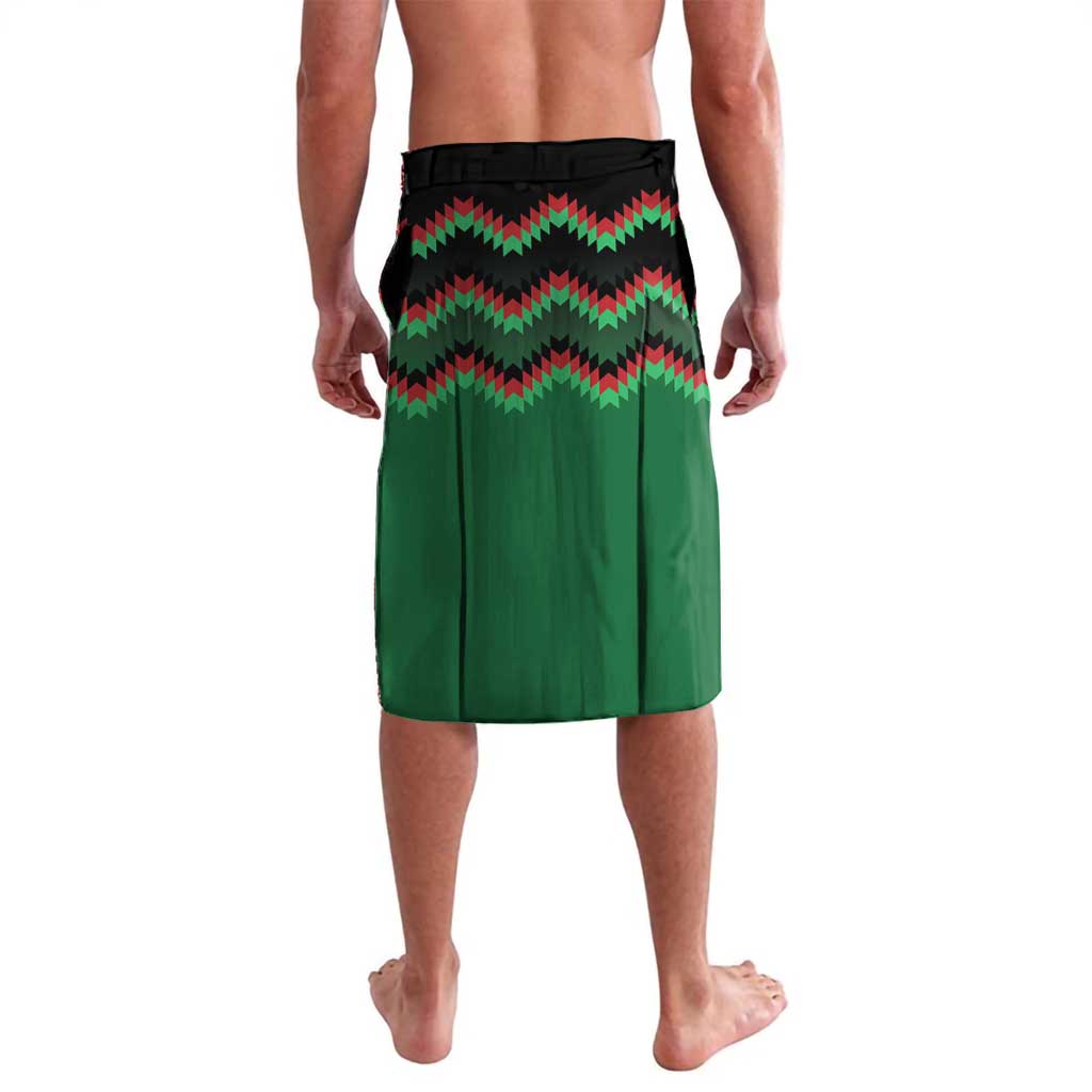 Kenya Cricket Custom Lavalava Green Lion Head with Kenyan Pattern - Wonder Print Shop