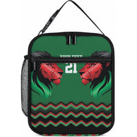 Custom Cricket Africa Kenya Lunch Bag Green Lion Head Kenyan Pattern