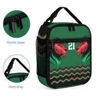 Custom Cricket Africa Kenya Lunch Bag Green Lion Head Kenyan Pattern