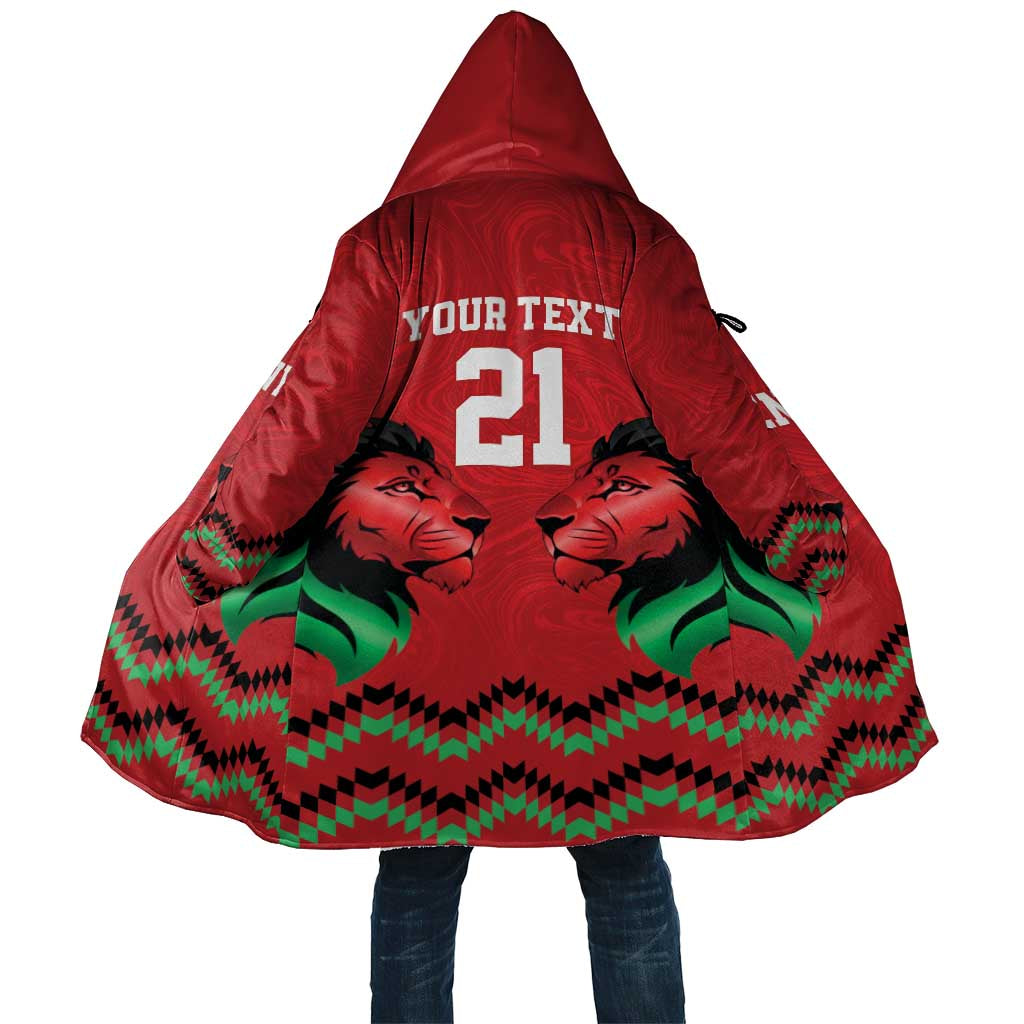 Kenya Cricket Custom Cloak Red Lion Head with Kenyan Pattern - Wonder Print Shop