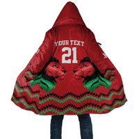 Kenya Cricket Custom Cloak Red Lion Head with Kenyan Pattern - Wonder Print Shop