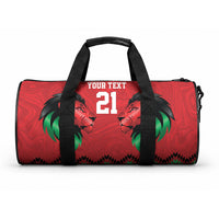 Custom Cricket Africa Kenya Duffle Bag Red Lion Head Kenyan Pattern