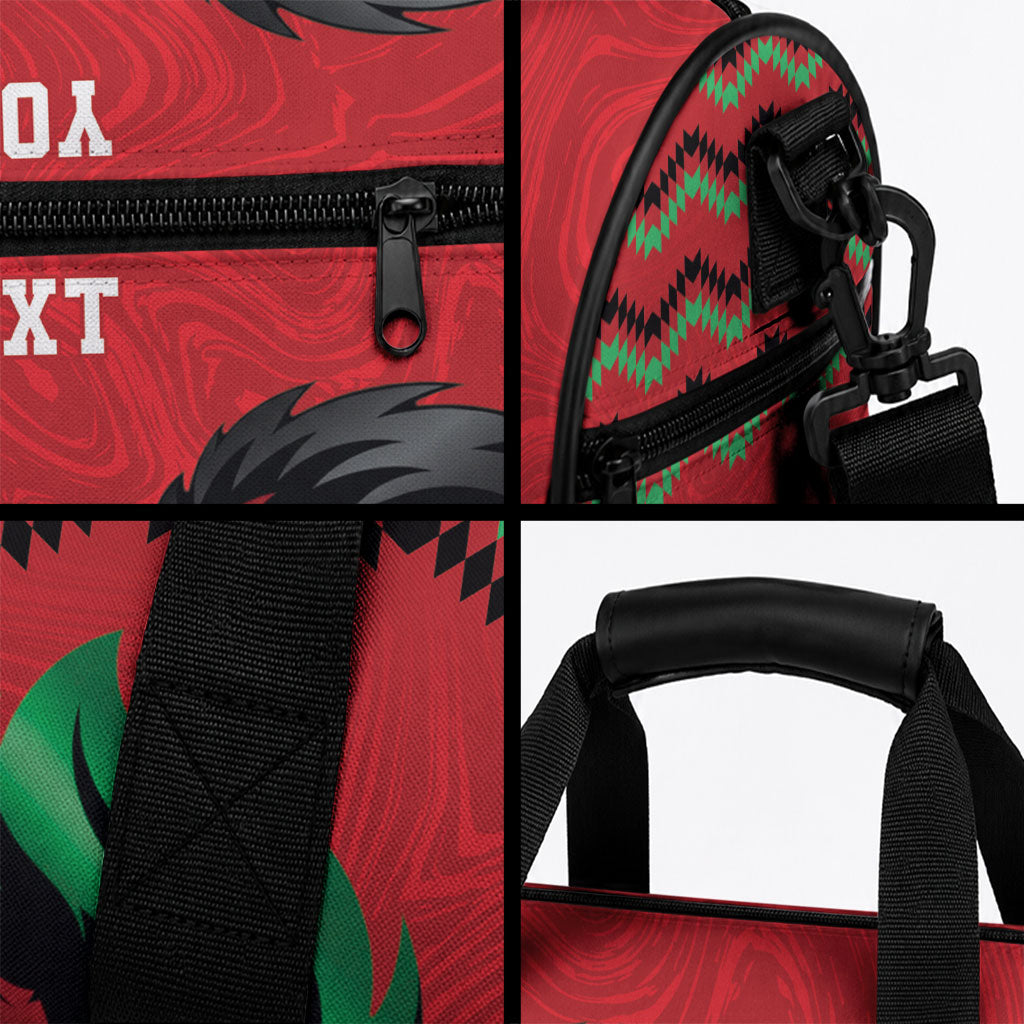 Custom Cricket Africa Kenya Duffle Bag Red Lion Head Kenyan Pattern